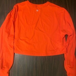 lulu orange cropped sweatshirt